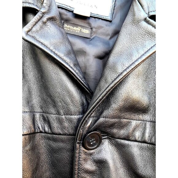 Wilsons Leather M Julian Classic Mid-Length Leather Thinsulate Coat Black Size L - Picture 4 of 13